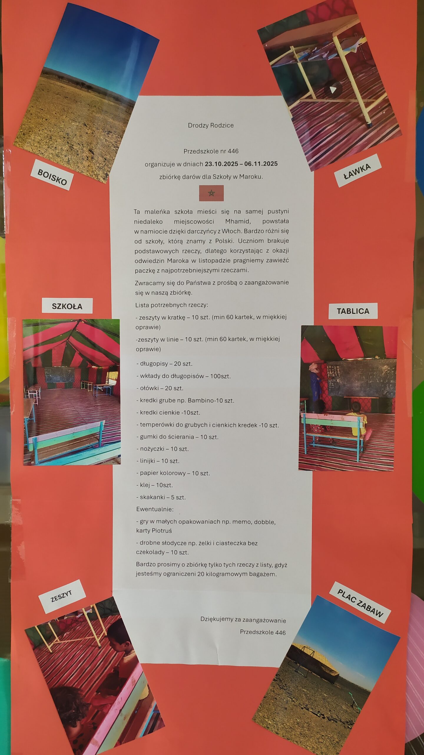 Zbiórka darów dla szkoły w Maroku
